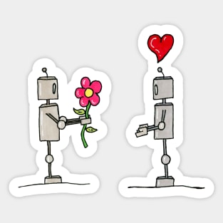 Flower and Heart Sticker